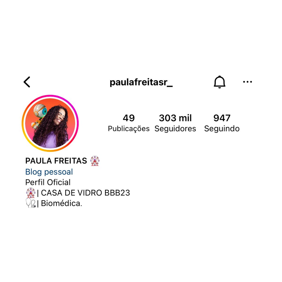 choquei's tweet photo. 🚨AGORA: Paula Freitas é a primeira participante da casa de vidro a bater 300 mil seguidores #BBB23 https://t.co/DHskSTem5T
