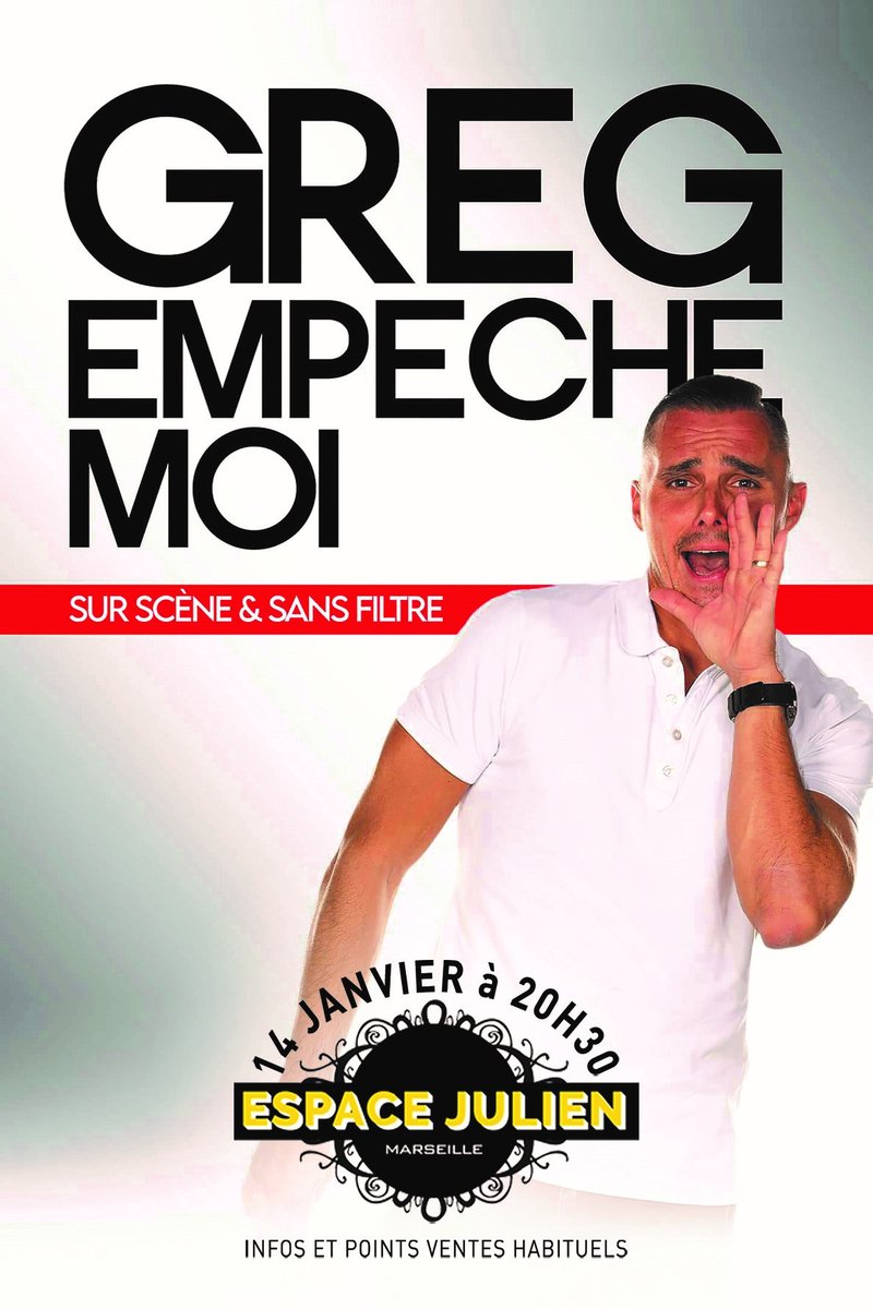 rirechansons's tweet photo. @Gregempechemoi la star marseillaise se lance enfin sur scène pour son premier spectacle ! 👍
A @espace_julien à #marseille samedi 14 janvier à 20h30 ! 😎
Billetterie juste ici : https://t.co/WQOEbUK4NA https://t.co/Cnbuphdp4B
