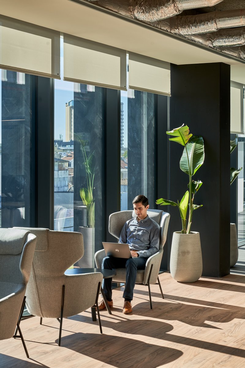Due to growth in the #Porto region, the Checkout.com team were looking to make the move from a serviced #office space into a #workplace of their own. Discover this community-driven workspace design in Porto – ais-interiors.com/project/checko…