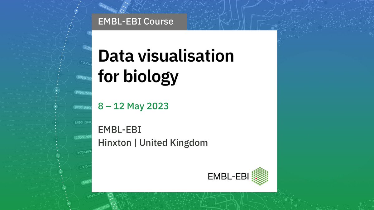 EBItraining's tweet image. After our #datavis course you&apos;ll be able to: 

➡️Apply theories of perception &amp;amp; cognition
➡️Identify frameworks to comprehend #datavisualisation
➡️Explain visual design process concepts
➡️Implement visualisations with specific tools 

🔗Apply by 22 Jan: ebi.ac.uk/training/event…