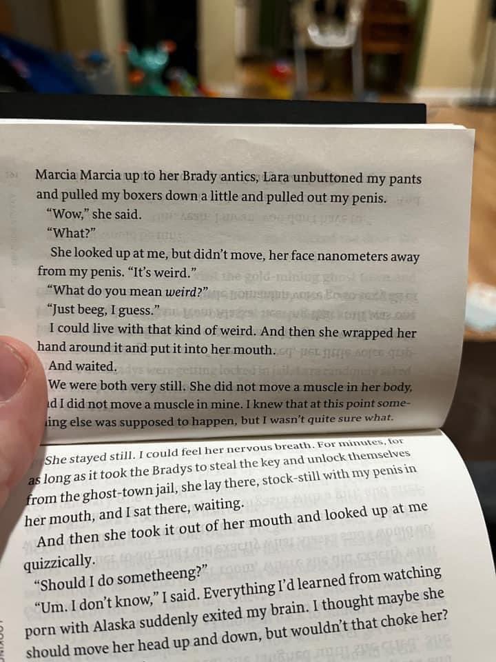 CoreyWinfield's tweet image. The book “Looking for Alaska” was handed out to 12 yr olds @colomaschools. @gordonkeith can you even read this on the radio? #idiocracy