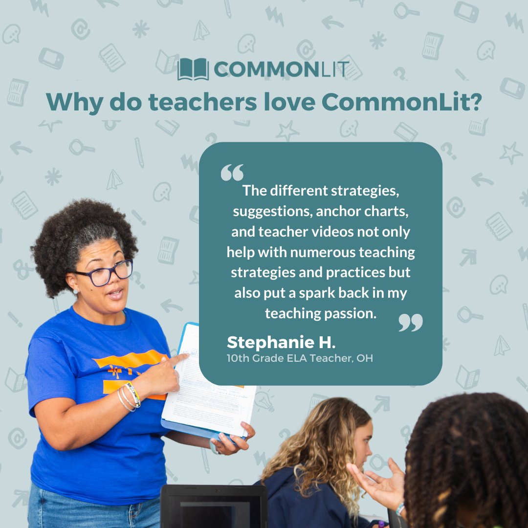 We love hearing how much teachers love CommonLit! 💛 Whether you use our Digital Library or our 360 Curriculum, we want to hear your favorite things about CommonLit. ✏️ Comment below to share what you love! #elateachers #teacherlove #elacurriculum