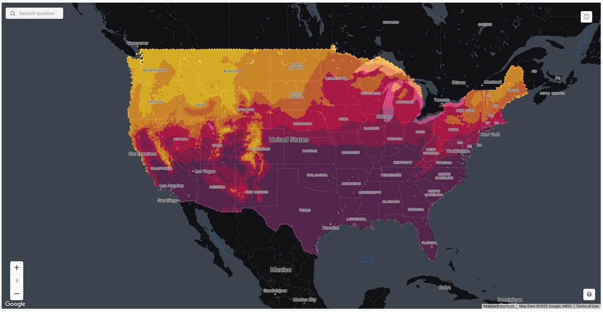 CARTO's tweet photo. When thinking about climate change, it's crucial that you think spatially. 

Different locations will be affected in different ways, as this visualization of % temperature between 2050-2100 shows - using excellent data from @TheClimDatFac. 

Learn more 👉https://t.co/G5sNncCKzm https://t.co/vPXDPxq9uC