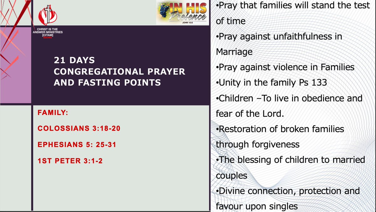 Colossians 3:18-20
Wives, submit yourselves to your husbands, as is fitting in the Lord.
Husbands, love your wives and do not be harsh with them. Children, obey your parents in everything, for this pleases the Lord.