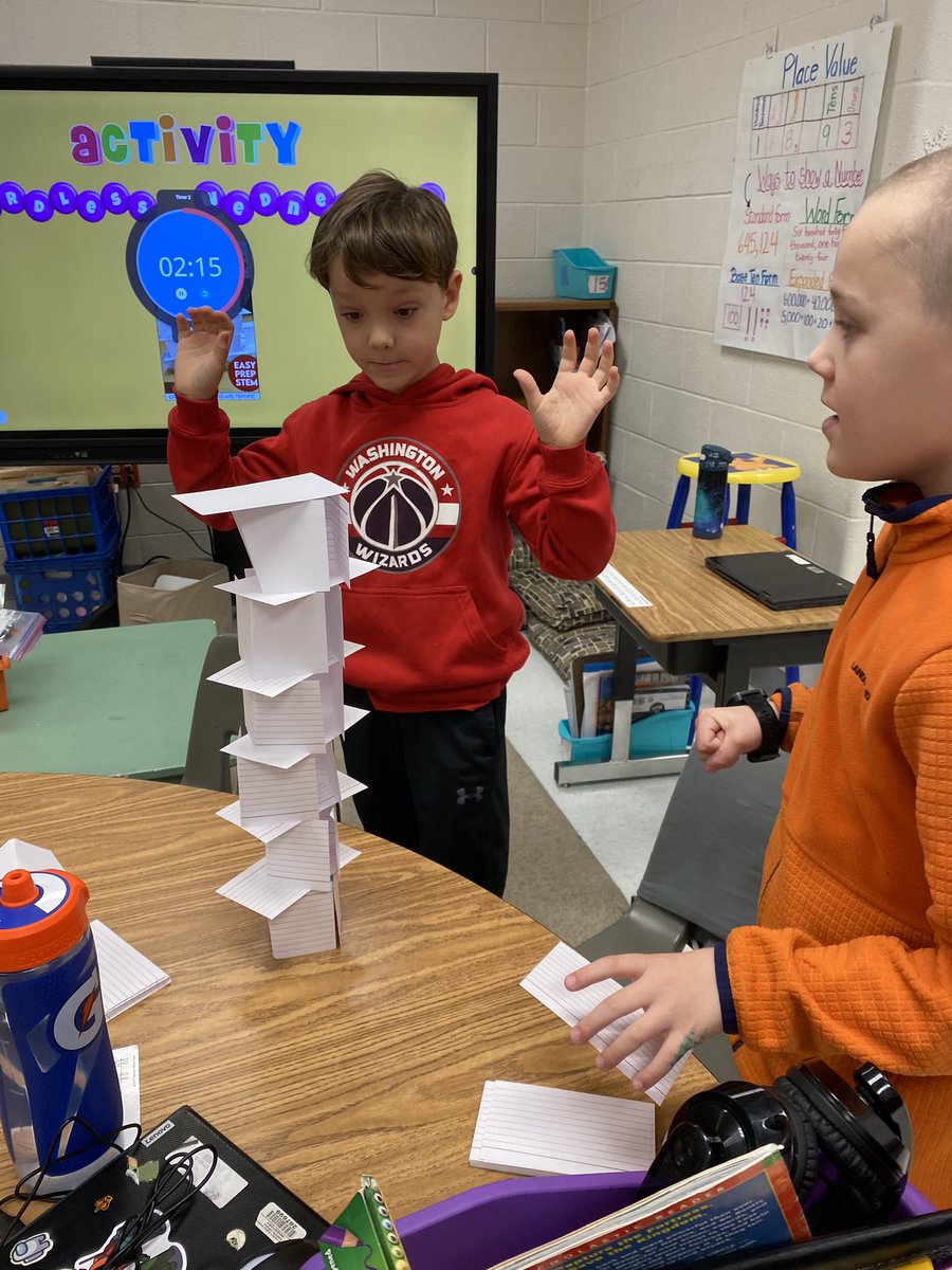 TweetinEagleLR's tweet photo. My new favorite Morning Meeting Activity #wordlessWednesday Partners have a challenge and have to solve it without talking! #thirdgradethinkers #LRElem https://t.co/wN3iyfdnpY