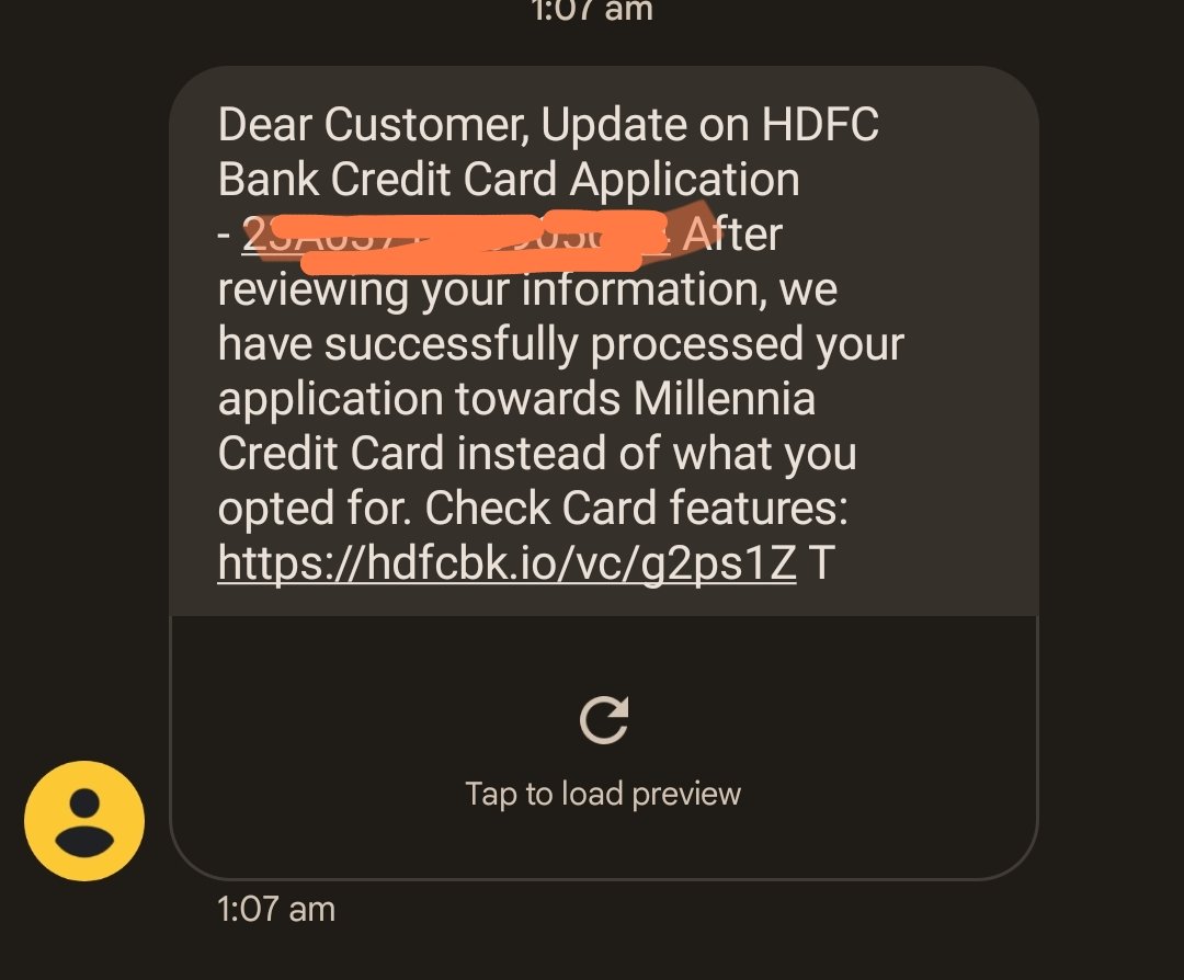 codewithamir's tweet image. Hi @HDFCBank_Cares @HDFC_Bank, I think some kind of fraud is going on. I have been promised some different card at the time of filling the application and I got this text today. This card comes with different facilities and yearly charges. Which I haven't opted. Kindly help.