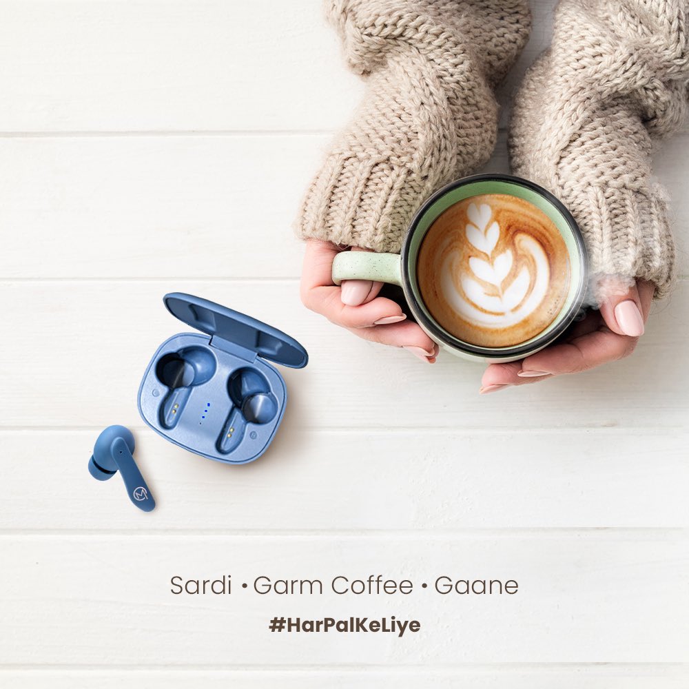Mobilla0fficial's tweet photo. Sangeet ho saath, aur dil ki cozy cozy si ho baat....aise mausam me aur kya chahiye?
Kaho dil ki baat - Mobilla ke saath. #HarPalKeLiye
.
.
#mobilla #PlayYourWay #pyw #mbuds #mbuds101 #earbuds #music #mobillaearbuds #sound https://t.co/ixHKu6FEqc