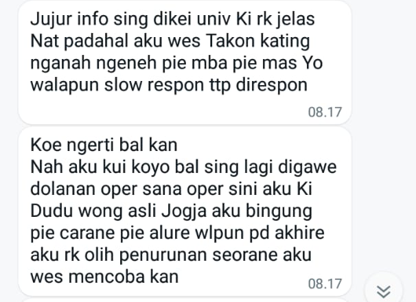rgantas's tweet photo. Bahkan sebenarnya di awal perkuliahannya, ia sempat bolak-balik dri Rektorat UNY utk mengajukan keberatan terhadap nominal UKTnya. Tapi, menurtnya, ia: "kaya bola yg lagi dimaenin oper sana-sini gak jelas."  
Pengalaman Riska nampak tak asing bagi kita yg berhadapan dgn birokrasi https://t.co/D3DxdW1kFI