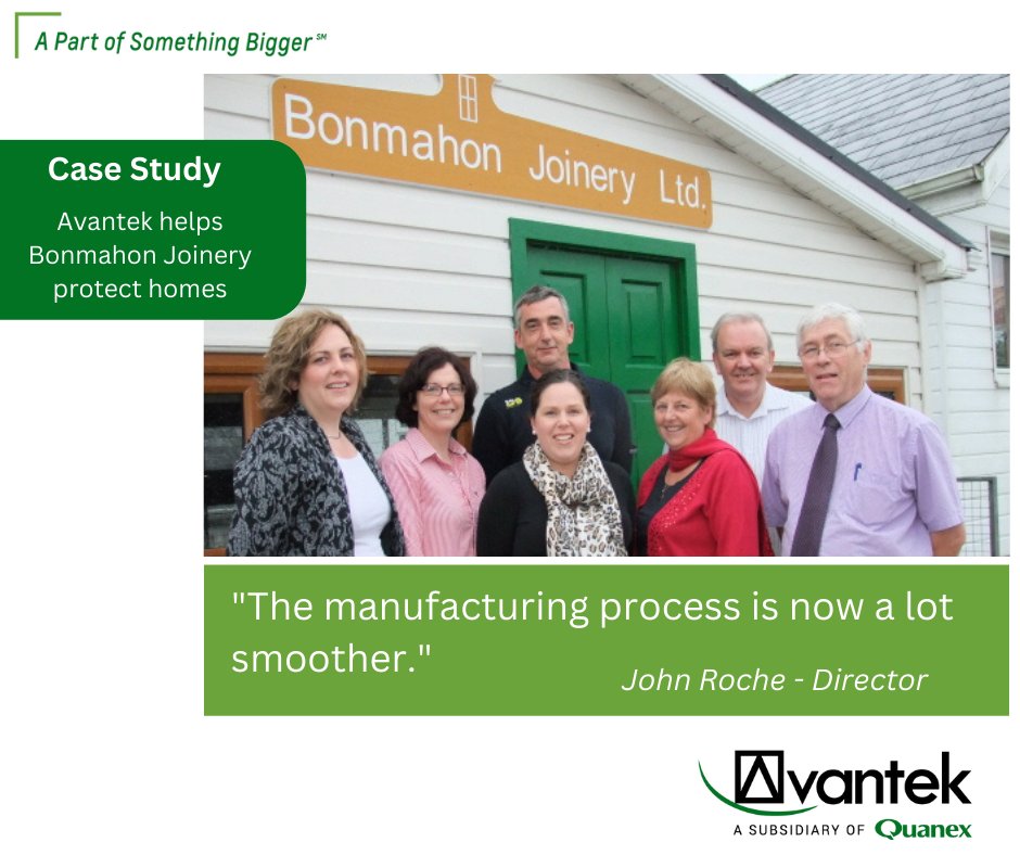The Avantek team helps <a href="/BonmahonJoinery/">Bonmahon Joinery</a> go from strength to strength through machinery support.

Read the full case study at: pulse.ly/gu0h3g6jjo

#CustomerService #Fenestration #Machinery #TheATeam