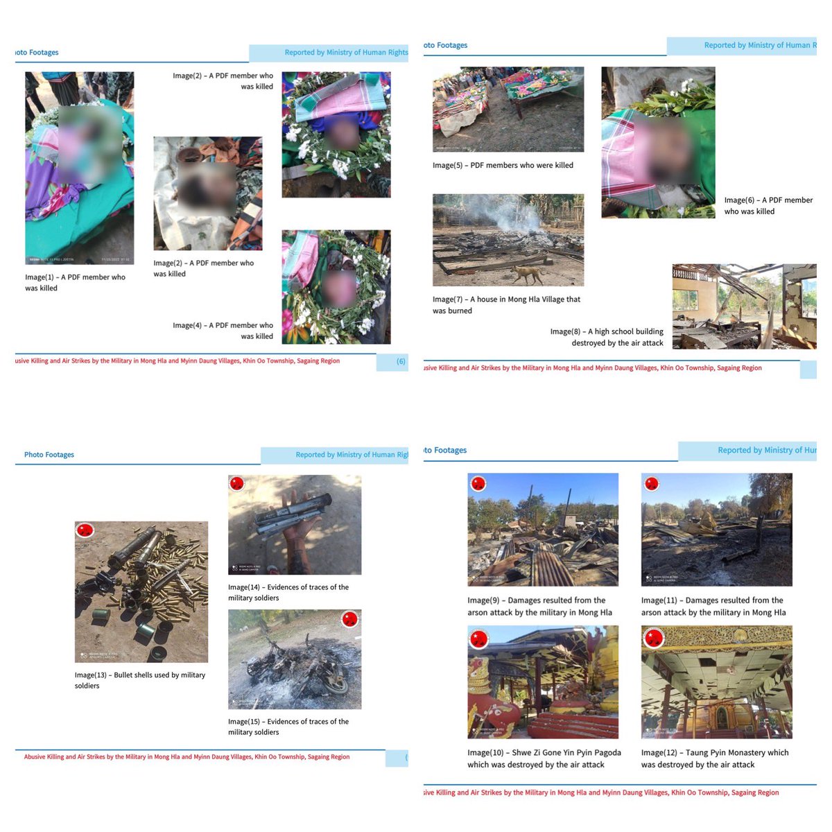 mohr_nug's tweet image. 17 civilians including a 9-yrs-old boy from #sagaing #Myanmar were abusively killed by Military#JuntaA rural#clinic that shouldn’t be a military target and about 150 houses of villages were burned and destroyed by terrorists using both #airattack and army forces #EndImpuity