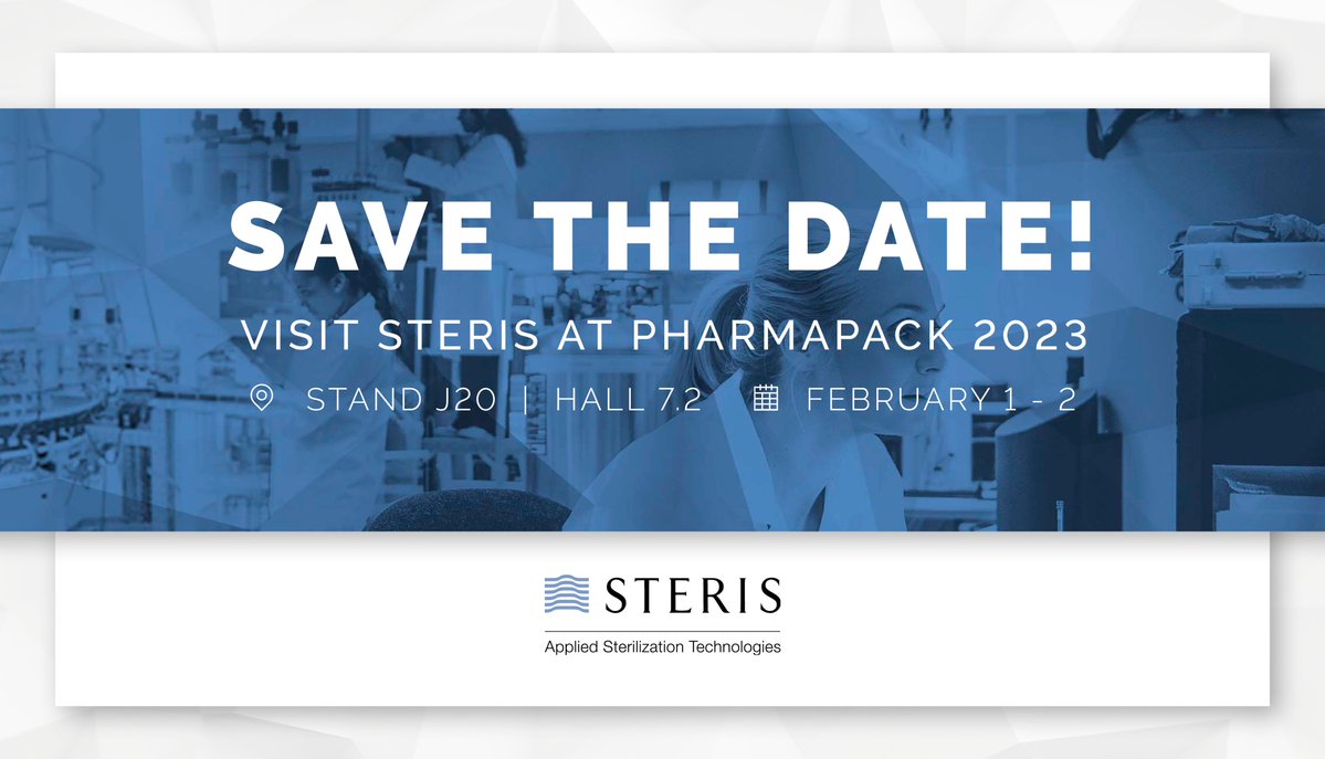 Join us at Pharmapack in Paris, France to showcase how STERIS supports our pharmaceutical Customers with comprehensive sterilization and laboratory testing services. View details and register: bit.ly/3iu0K2p 

#STERISAST #Pharma @PharmapackEu