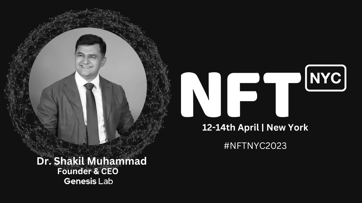GenesisLabCom's tweet photo. @NFT_NYC is taking place from 12th to 14th April 2023. Dr. Shakil Muhammad is going to be a keynote speaker with some of the latest research on Paving the Future of NFTs using #ZeroKnowledge EVMs at #NFTNYC2023
https://t.co/dDvCBDyHvl
#genesislab https://t.co/bfEAODNcaC