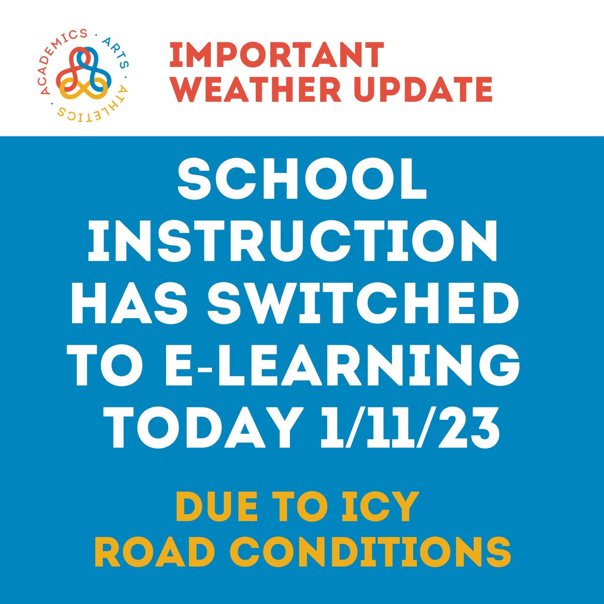 ISD196schools's tweet photo. Today, 1/11/23 will be an E-Learning Day for all District 196 students due to icy road conditions. For more information about E-Learning Days visit https://t.co/QswoQfhIKo. https://t.co/5Lk9FrhEd4