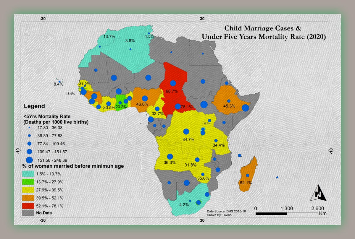 Walui6's tweet image. Check out  my map on Child Marriage Cases and under 5yrs mortality rate in Africa @spatialnodehq
 spatialnode.net/projects/child… #gischat #spatialnode