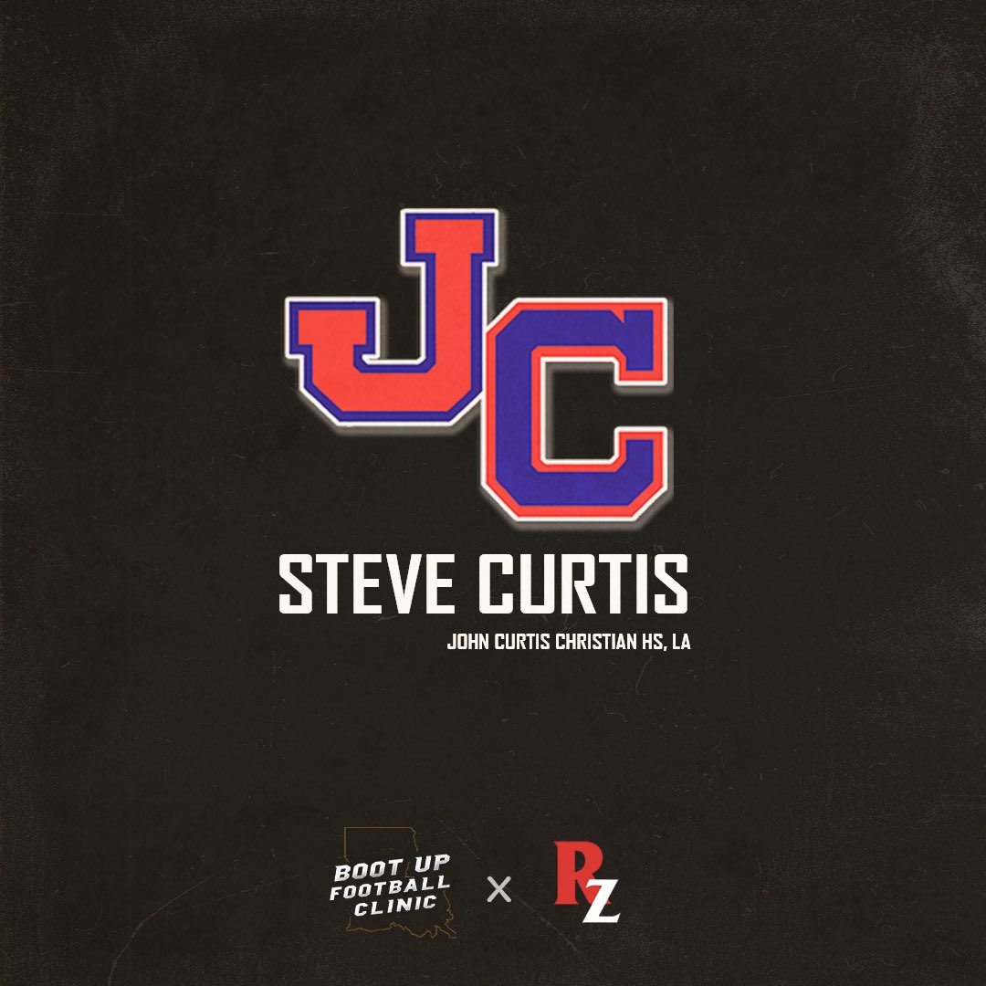 Steve Curtis is the DC at the historical <a href="/Curtis_Patriots/">John Curtis School</a> who won their 28th state title this year! He’ll be speaking to us about how they game-plan for an opponent from start to finish!  Register at: bootupfootballclinic.com