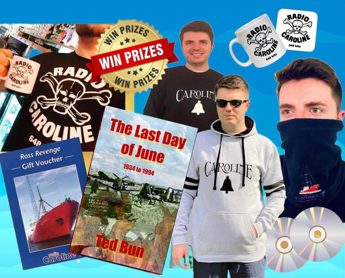 Tune in to RADIO CAROLINE NORTH this weekend for the chance to win merchandise from the web shop - plus each competition winner gets a signed copy of the paperback book ‘The Last Day of June’ by author and competition sponsor Ted Bun from Carcassonne, France.