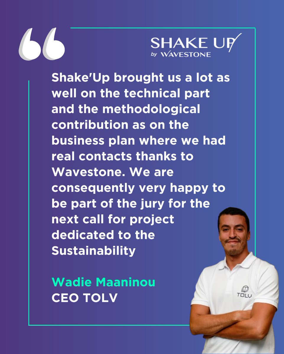 It's still time! ⏰

Like <a href="/WadieMaaninou/">Wadie Maaninou</a> submit your application to join <a href="/WS_ShakeUp/">Shake'Up by Wavestone</a> : Wavestone's accelerator for startups.
This new edition will be dedicated to #Sustainability.

Apply here ➡ forinov.fr/pr/Entreprise/…