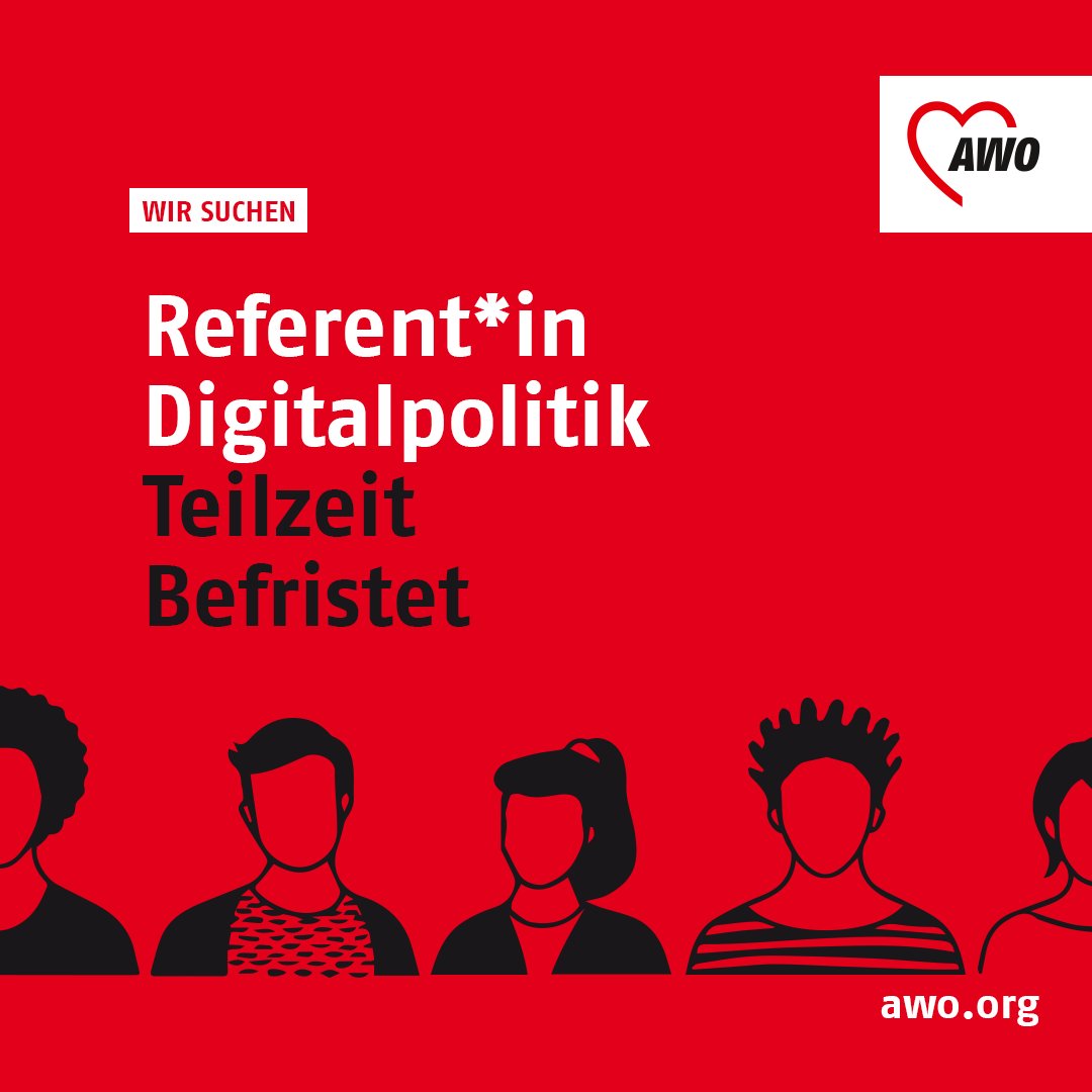 AWOBund's tweet photo. Wir suchen Verstärkung bei den Themen #Digitalpolitik in der Wohlfahrt, #Wissenstransfer, digitale Kommunikation/ #Digitalisierung. Alle Infos gibt es hier: https://t.co/QlFteAYk4Z https://t.co/F0UDoLCvAz