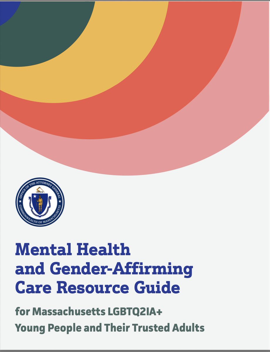 Thank you to @MassAGO for issuing this guide that includes vetted services for 'LGBTQ youth & their trusted adults' across MA. You can access the guide and download it here: mass.gov/files/document…