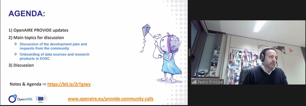 andremvieira's tweet photo. The 1st #OpenAIRE_Provide community call of the year is happening now led by @pedroprincipe. Join us at https://t.co/0OPcsJap4c
@OpenAIRE_eu #ProvideCommunity https://t.co/sRvROm6YU3