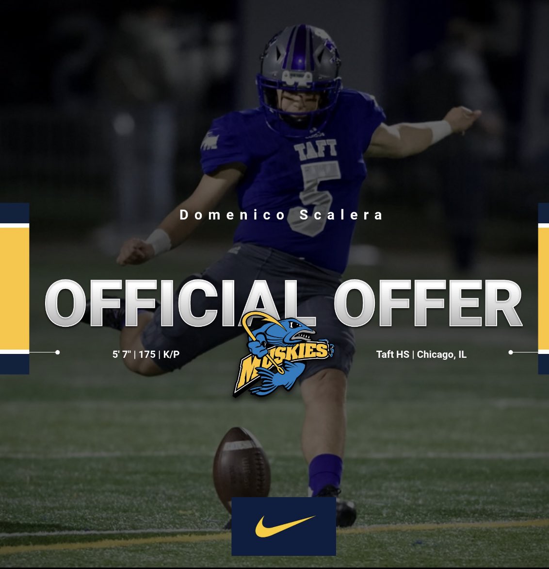 dscalera0's tweet photo. After a great talk with @Coach_Woody24 I am extremely thankful and blessed to receive my first offer from Lakeland University! @LUMuskieFB https://t.co/3C5l0jLr9L