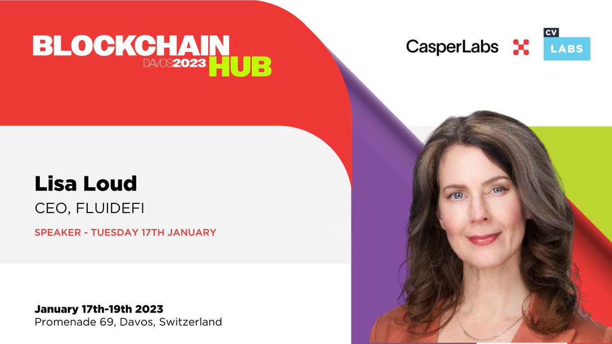 FLUIDEFI_OFC's tweet photo. Ready for the #DeFi revolution? FLUIDEFI’s CEO &amp; Co-founder @lisaisloud will be speaking at The Blockchain Hub Davos 2023! Sponsored by @Casper_Labs @CV_Labs 

Lisa will present a talk on “Why TradFi and DeFi Are Not So Different After All”

https://t.co/FK6J299hB2 https://t.co/QMLcdOqROy