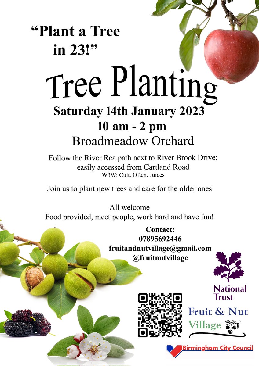 fruitnutvillage's tweet photo. Join us to #PlantATreeIn23 at #BroadMeadowOrchard #TenAcres #Stirchley this Saturday. All welcome! https://t.co/Xsxq1JWDiF