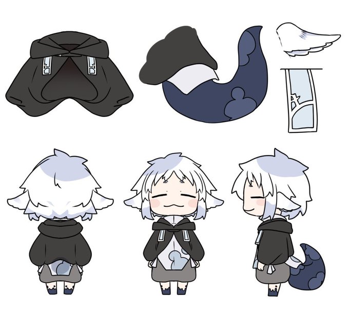 その後腰から出てるリボンは付け替えたので長くなっている #VTuberの三面図が見たい 