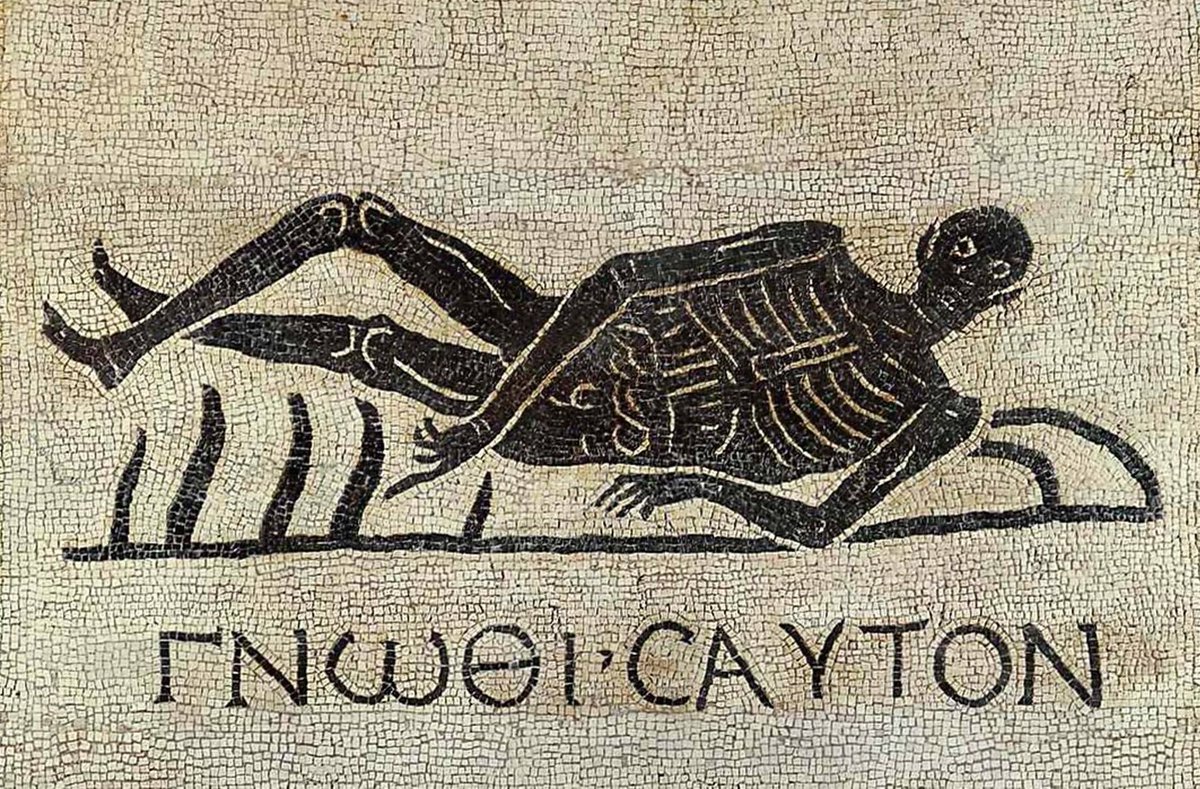 CaminoAquelarre's tweet photo. Inscrito en el pronaos del templo de Apolo en Delfos estaba el aforismo: γνῶθι σεαυτόν (Conócete a ti Mismo). Es una de las metas a las que todo ser humano debería aspirar pues conocerse a uno mismo implica dotar de luz y significado a la oscuridad que es vivir. https://t.co/pfr8Y88tFS