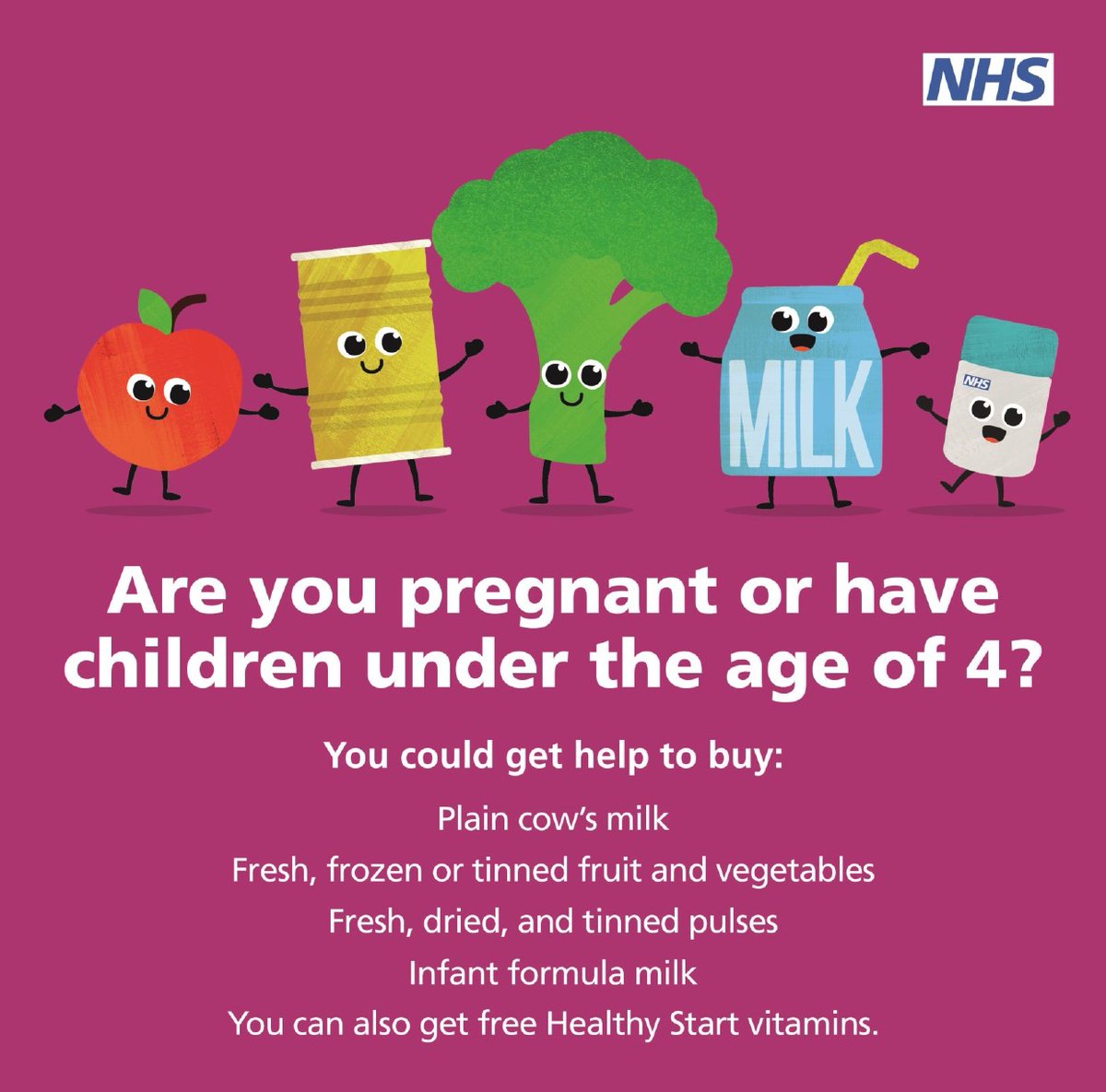 🍏 Do you know about the NHS Healthy Start scheme?

🥛 If you are pregnant or have children under the age of 4, you may be able to get help to buy healthy food, milk and vitamins.

👉 Find out more:  orlo.uk/l7jwi