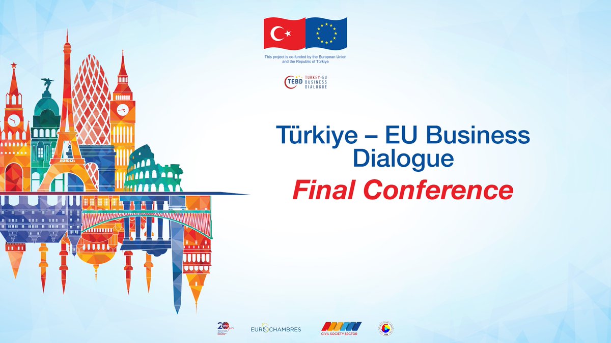 TEBD_Project's tweet photo. The #TEBD Final Conference is fast approaching. This event will offer an overview of the milestones achieved by the project, &amp; will bring together senior representatives of European and Turkish Chambers . 

📅23-24 Jan 2023| Istanbul

Register now: https://t.co/9QuYfyLSCs https://t.co/Ll4D6DOSY3