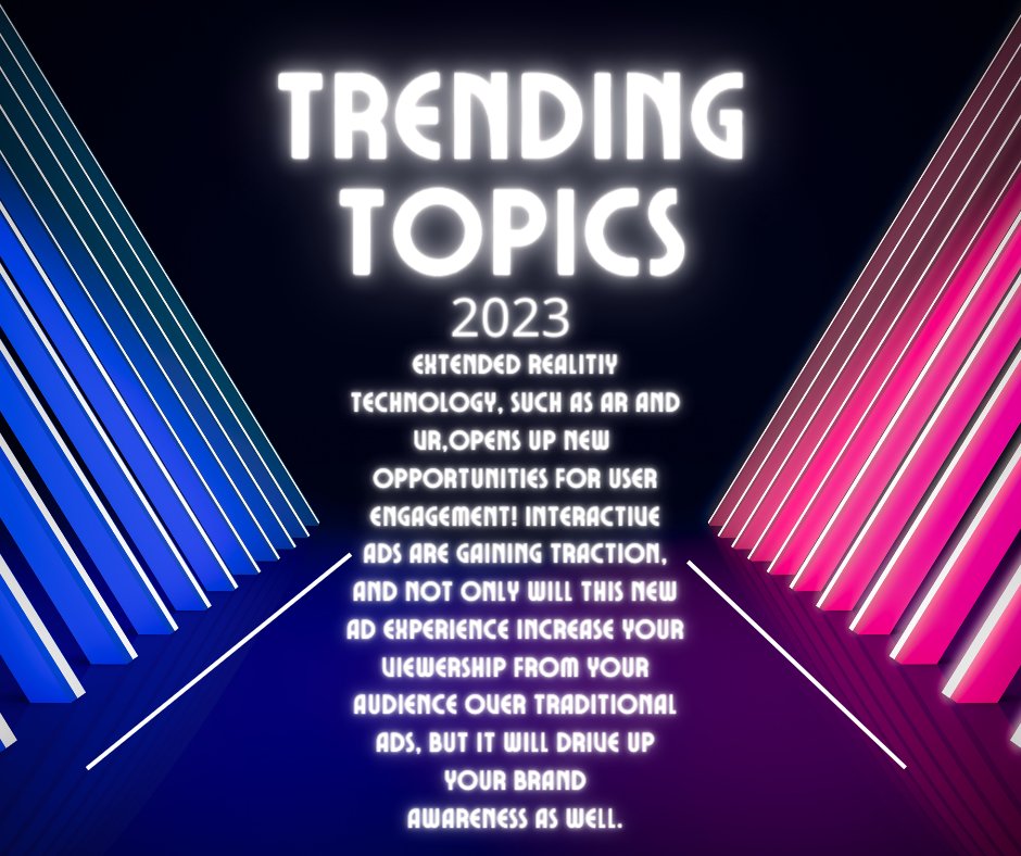 smithwilliamsma's tweet image. 2023 is looking to be a great opportunity to try different types of ads! #TrendingTopics #RealityTechnology #InteractiveAds #2023Marketing #socialmediamarketing #smithandwilliamsmarketing