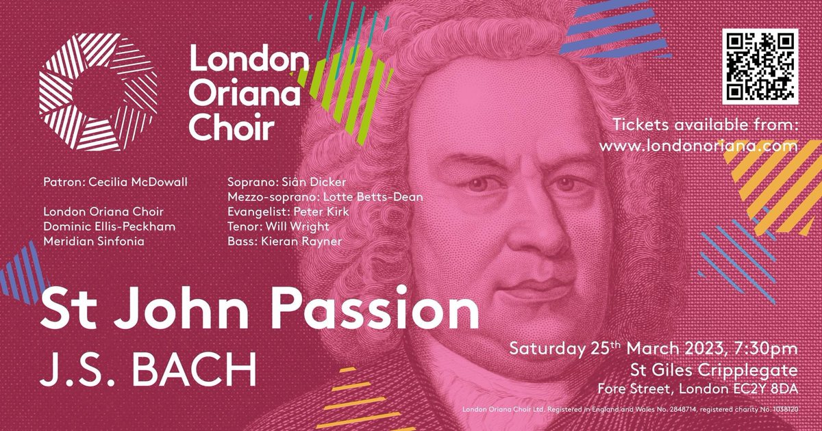 londonoriana's tweet image. Join us @DomEllisPeckham on Sat 25th March @stgilescg with Meridian Sinfonia and an array of international soloists for J.S Bach’s masterpiece as we look toward Eastertide @SianDicker @lottebettsdean @kraynerbaritone Peter Kirk &amp;amp; @wfpwright - Book Tickets londonoriana.com