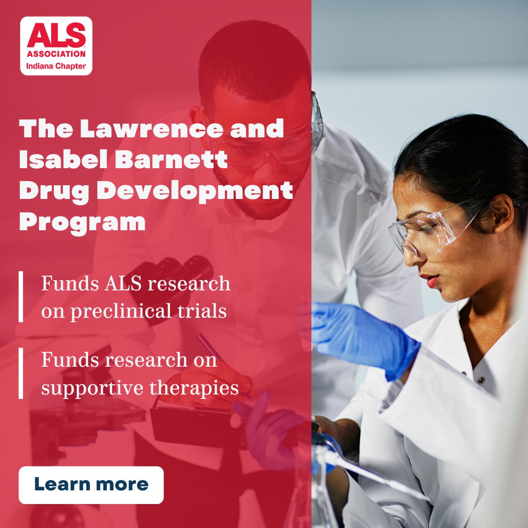 The Lawrence and Isabel Barnett Drug Development Program is an exciting funding source that allows us to fund ALS-related research projects for preclinical trials.

Read more ➡️ web.alsa.org/site/PageNavig…

#ALS #whateverittakes #ItTakesAllofUs #STEM #scienceresearch #sciencefunding