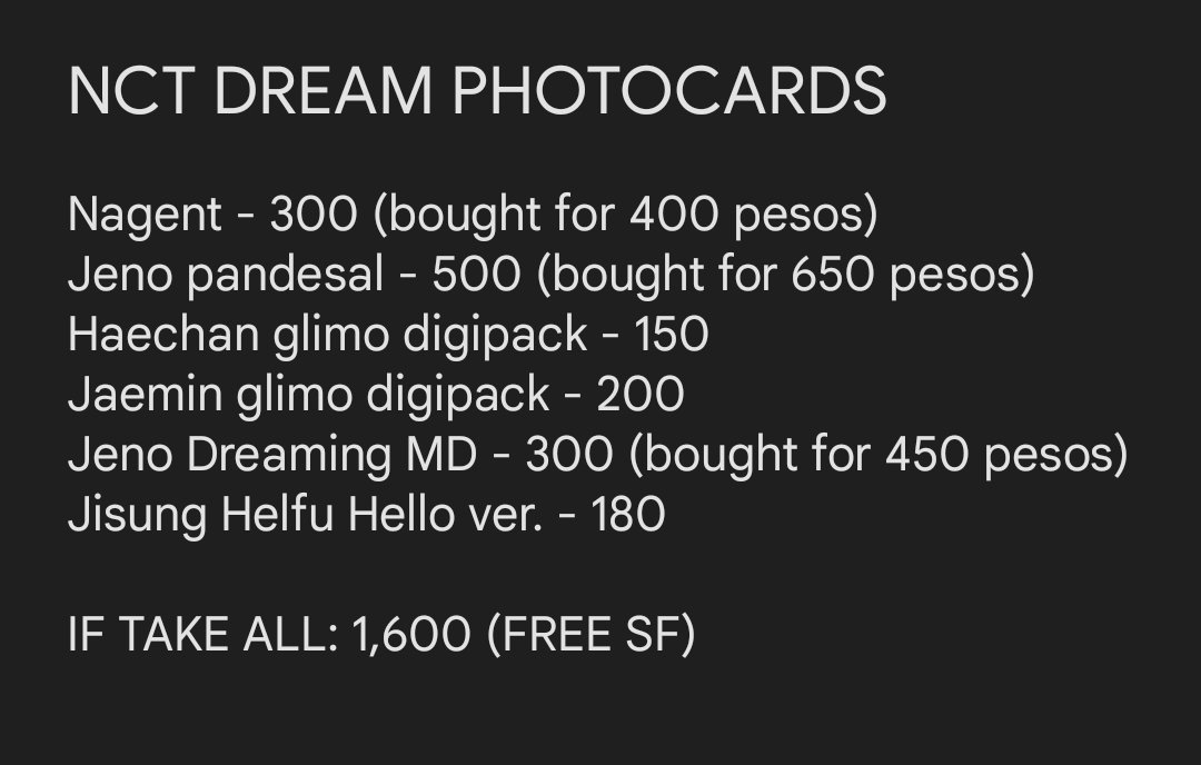 4everpcys's tweet photo. WTS/LFB PH

NCT PHOTOCARDS

—onhand
—in mint condition
—may lower the price if ever more than 2 ang kukunin☺️
—pls ampunin niyo sila :((

rfs: badly need funds for my nursing school and quitting sale na rin kasi wala na silang sparks :(

dm/pm if interested https://t.co/VxSj6K7Kz3