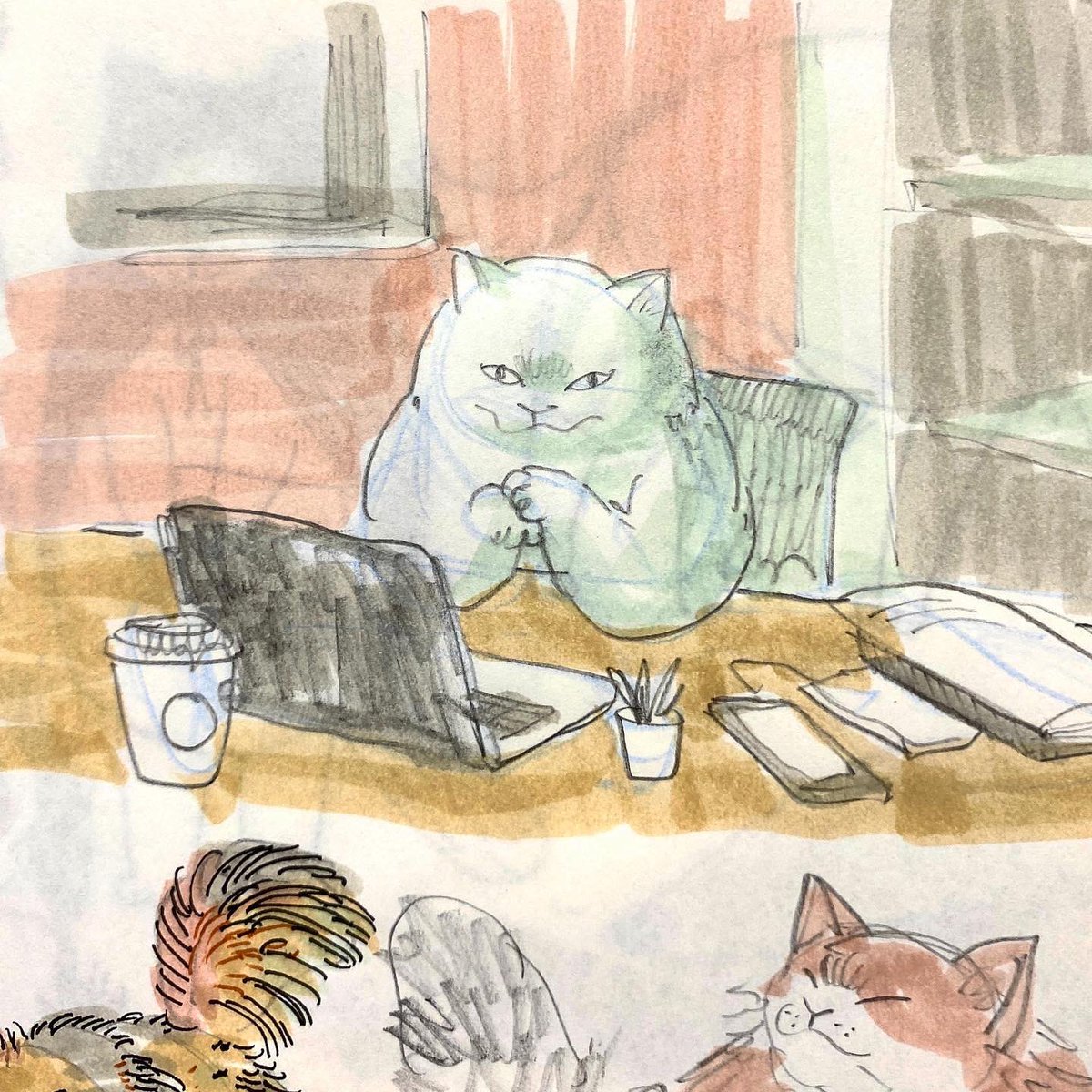 dawning_crow's tweet photo. Doodles on writing pad 2022 https://t.co/Abo8R9e2H2