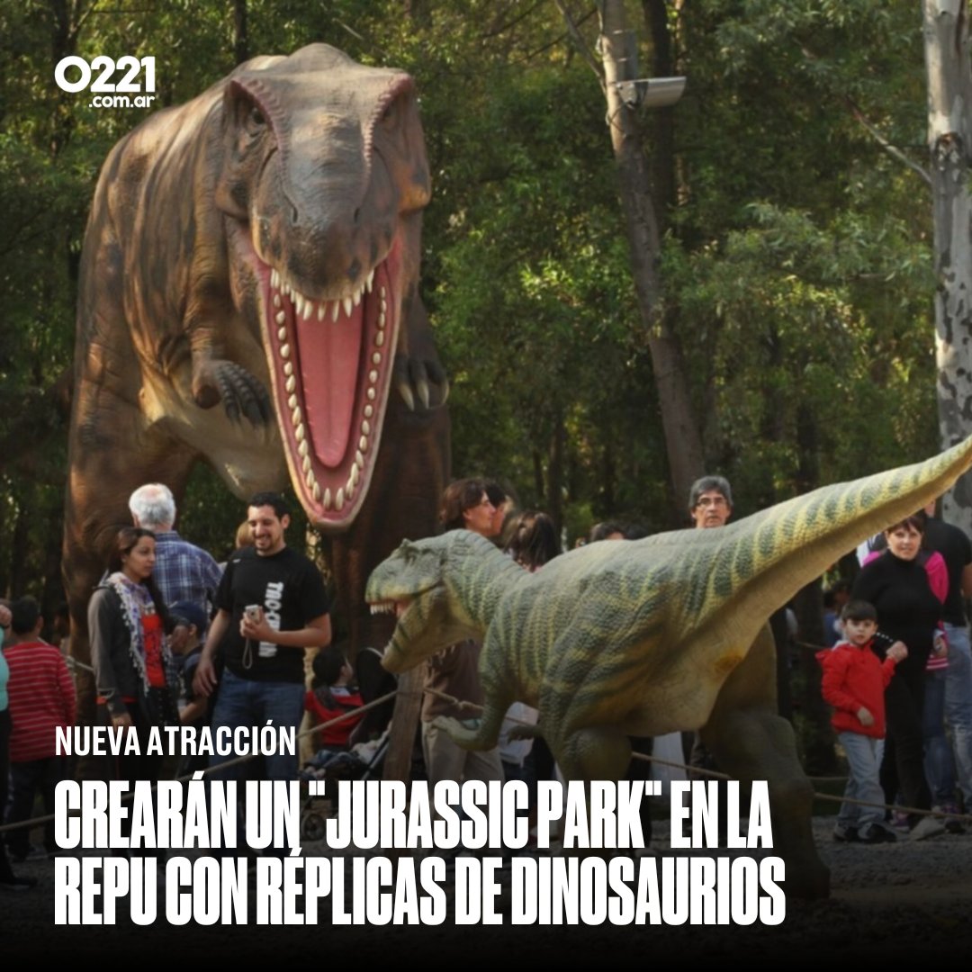 0221comar's tweet photo. DINOSAURIOS EN #LAPLATA 🦖La #RepúblicaDeLosNiños sumará una nueva atracción para grandes y chicos: un #JurassicPark con réplicas a escala y con movimiento. https://t.co/YZpWYL3trF