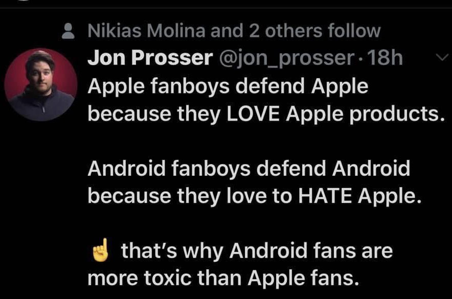 John Prosser said it best. 

#Apple #iPhone #Android #iOS