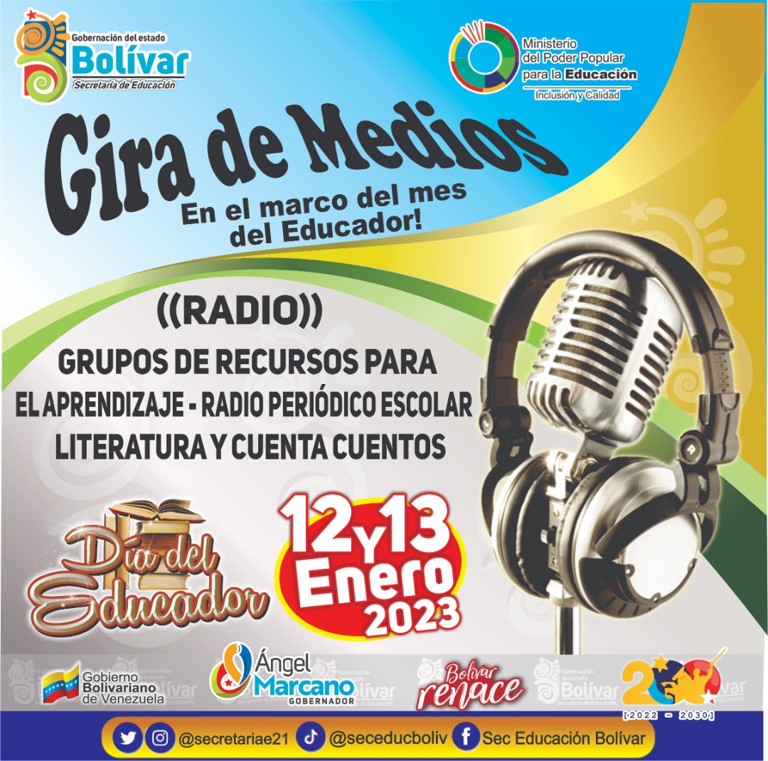 #diadeleducador  Este 11 y 12 se estará realizando una gira por los diferentes medios de comunicación regional, para celebrar el día del educador.