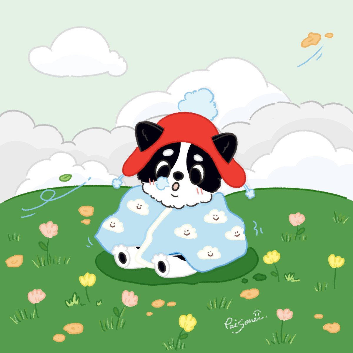 cocopong_land's tweet photo. 👋🏻Hello there, who's a good boy? This little pup is ready to clock out and enjoy on top of the hill in his cozy sweater! ☁️ 🍃
.
.
#cocopong #cuteillustration #illustration #characterdesign #Procreate #instaillustrator #artistsoninstagram #cutedog #dogcharacter #DogLover https://t.co/fsDlsDQIjb