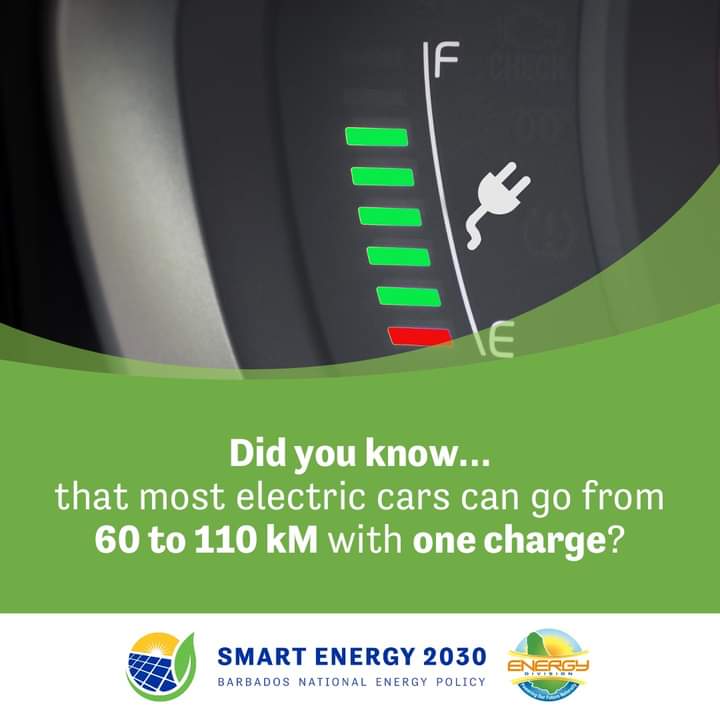 Have you seen any Electric Vehicles in the road yet? 🔌🚗 EVs are an excellent option to travel around in our country, and a very important component of the Barbados National Energy Policy (BNEP). #BNEP #SmartEnergy2030 #EV #ElectricVehicles