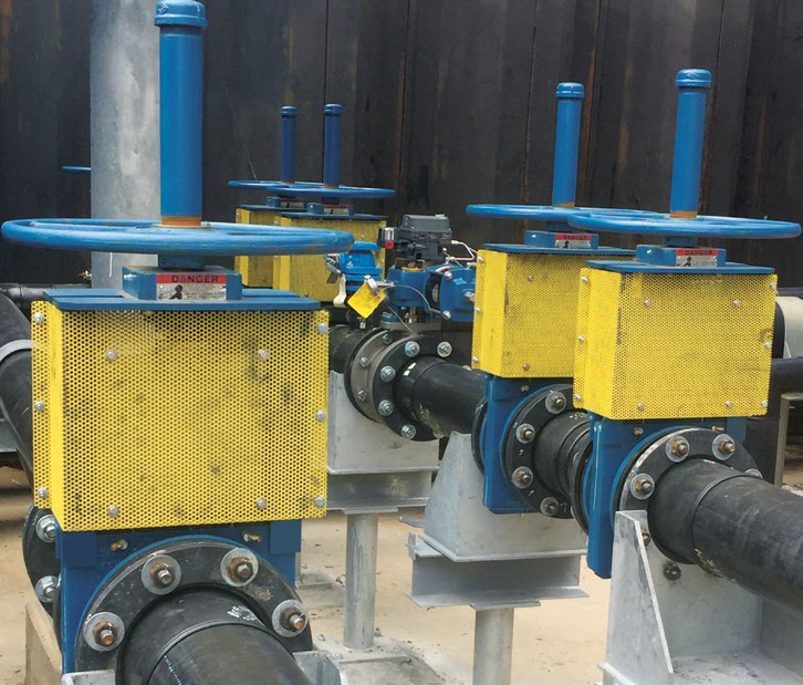 DeZURIK KSL Slurry Knife Gate Valves equipped with optional gate guards on a FGD return water system.

#DeZURIK #DeZURIKDifference #KnifeGateValves #SlurryValves #Water