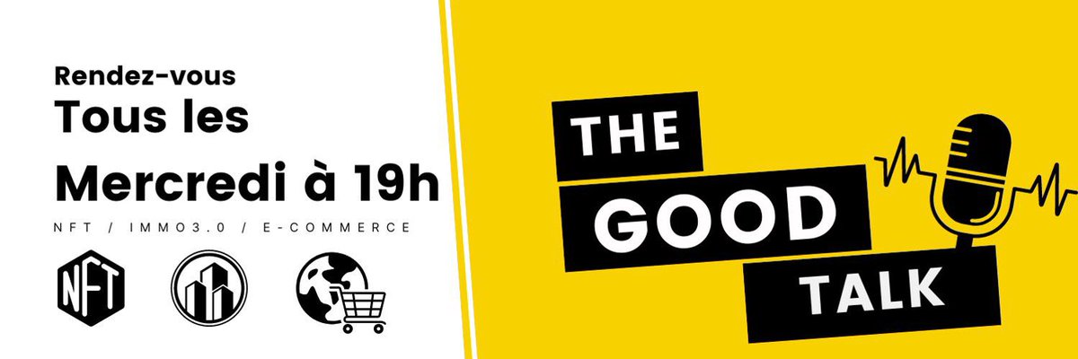 🇫🇷Bonjour Tout le monde The Good Talk commence ce soir à 19h! Il y aura un invité <a href="/romain3152/">Romain315</a> 
le thème de ce soir: 

« Le NFT un outil Ultra polyvalent » 

Comment l’utiliser ? Pourquoi ? Dans quels domaines ? … 
#nft #nftfrance 

Rendez-vous ce soir 19h 😉