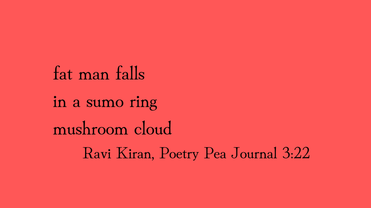 All the #poets who submit to #Poetry Pea are great. Sometimes I've a difficult job chosing the stars for the year. Here's our latest #haiku nomination for the Touchstone #awards. Good luck Ravi. If you'd like to submit check out our submission schedule poetrypea.com/submissions-20…