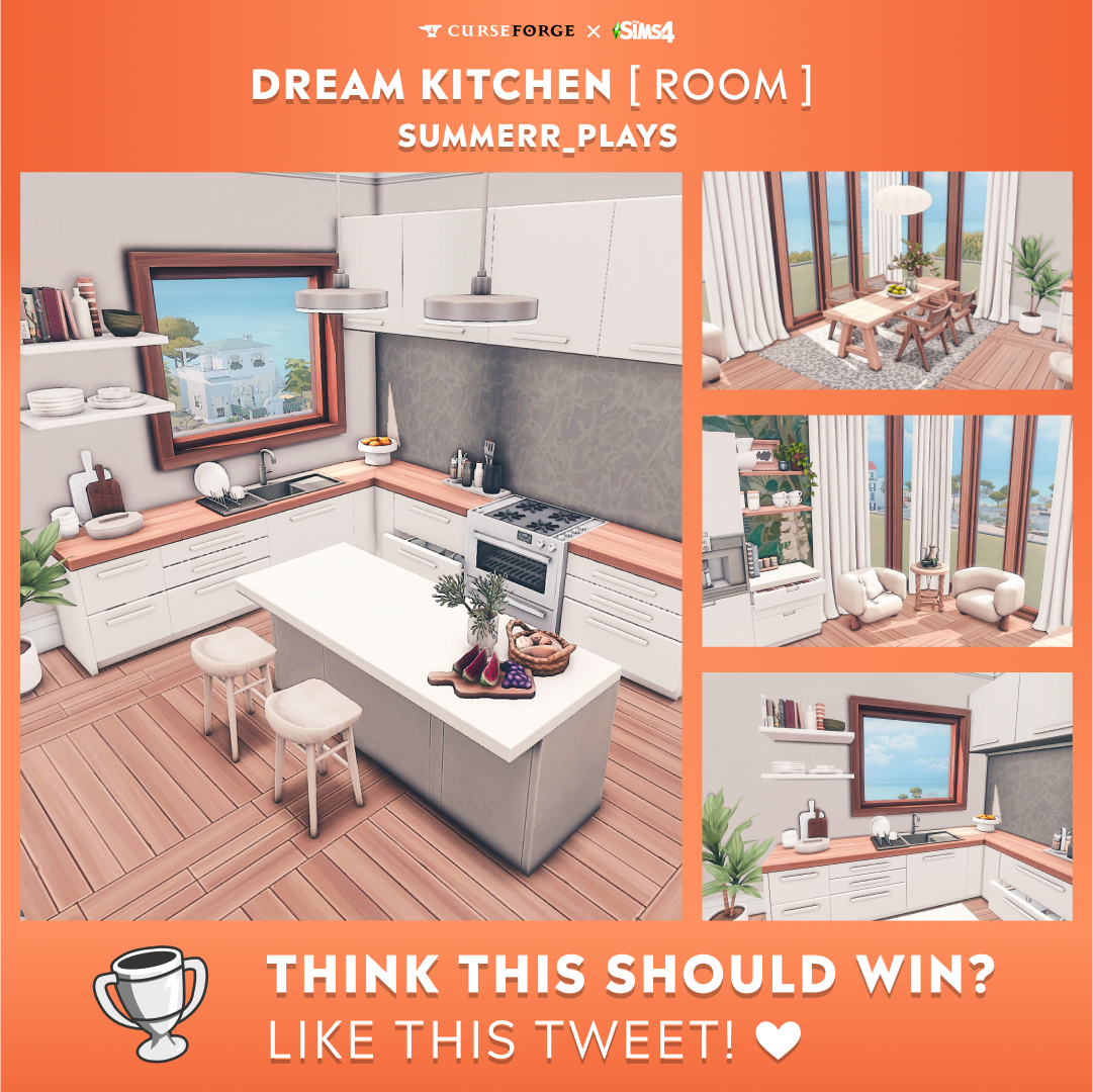 CurseForge's tweet photo. Like this tweet to vote for summerr_plays's “Dream Kitchen” in the #TheSims4CCFestival Room category! #TheSims4CCFestivalFinals
https://t.co/z0JfIVYgu5

Get CurseForge here: https://t.co/Ojj7Mfp769 https://t.co/QM0VcvZIeN