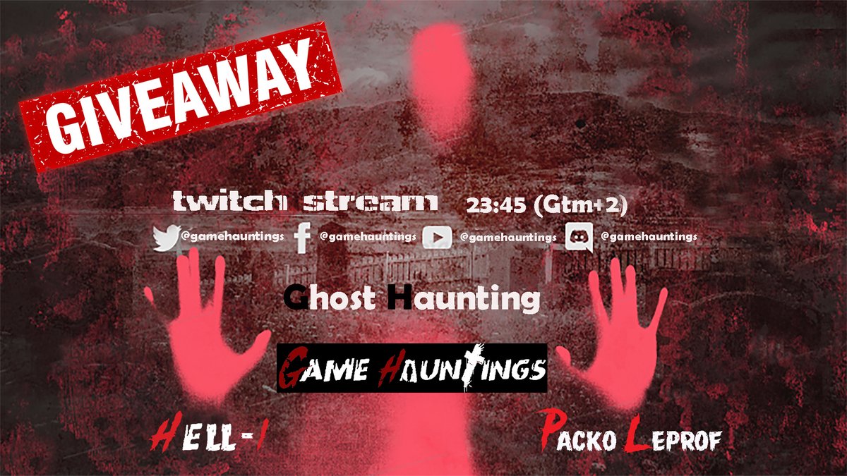 GameHauntings's tweet photo. Ghost Hunting Stream on #twitch: https://t.co/46XsN3iGhz 23:45 (EET)
#twitchaffiliate #twitch #twitchstreamer #twitchtv #youtuberpartners #youtubechannel #hauntedstudio #hauntedchannel #haunted #ghosthunting #paranormalinvestigation #gamehauntings https://t.co/H9E9Noekwe