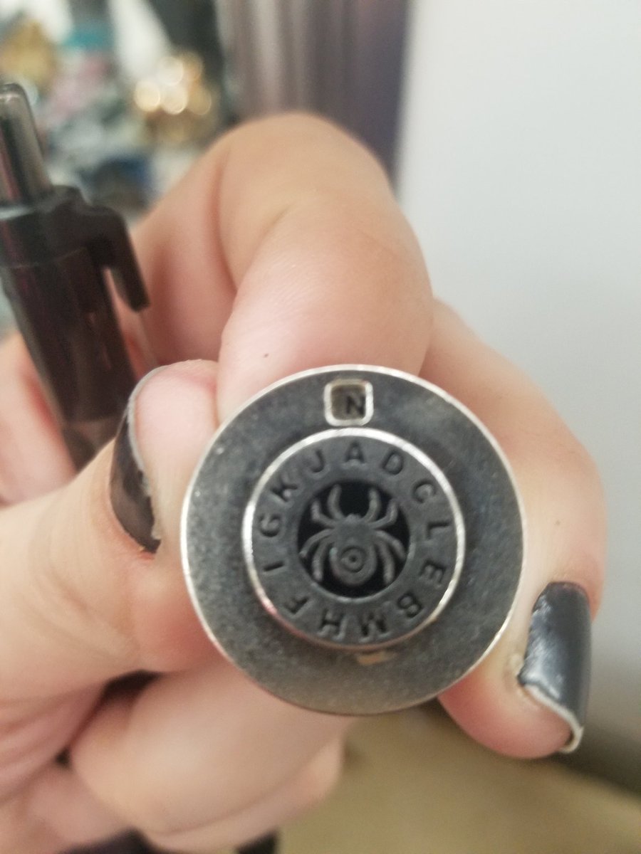 DagnyPilkvist05's tweet image. A little blurry but there&apos;s a decoder ring in the jewelry case at Savers #decoderring #savers