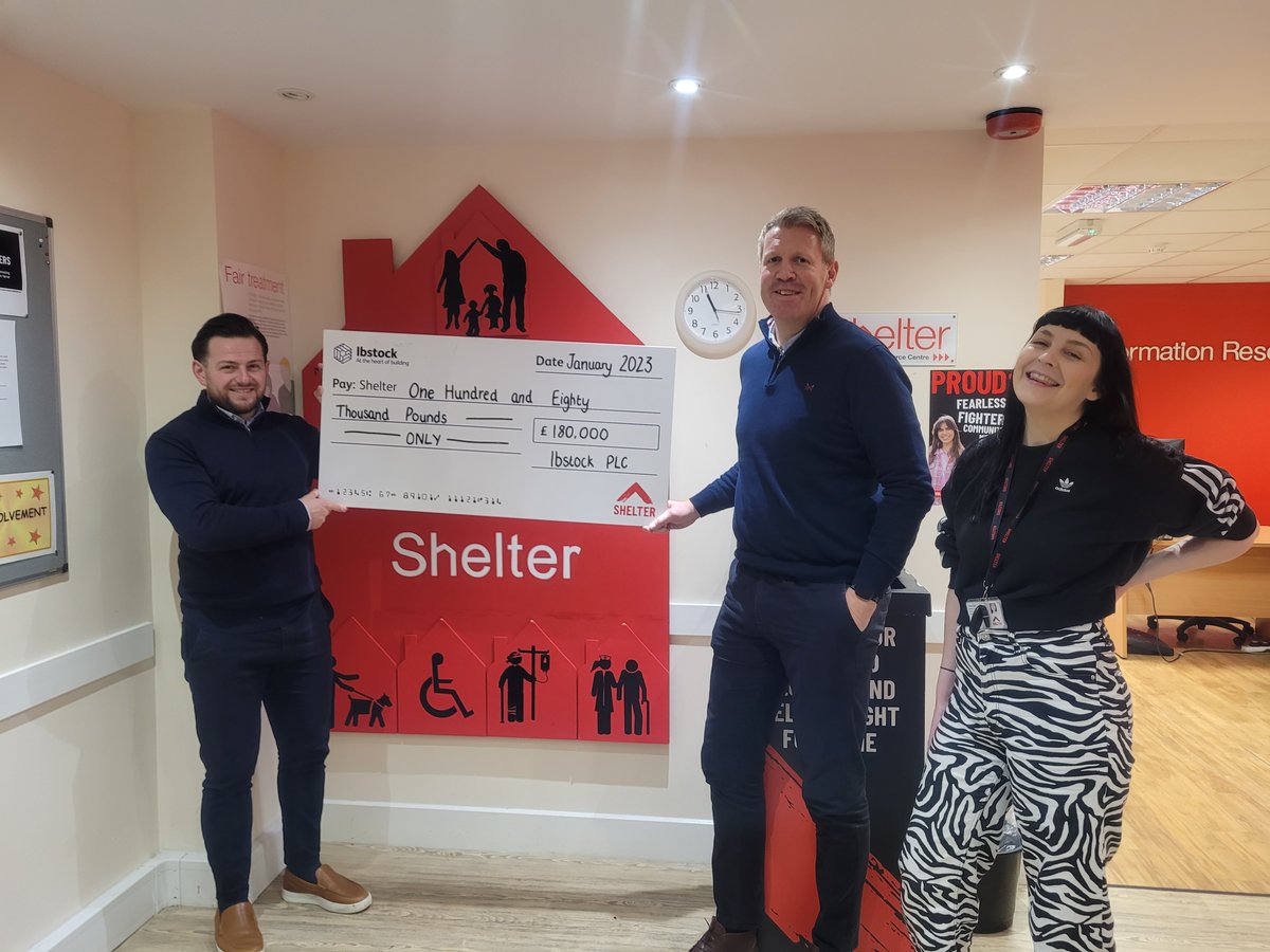 Will Hicks, our Concrete Operations Director, and Daniel Blythe, our Infrastructure  Business Partner, presented <a href="/Shelter/">Shelter</a> a cheque for £180,000, raised through a 3-year partnership, to Fiona at the Birmingham Hub. Well done and thank you! ♥️ #attheheartofbuilding