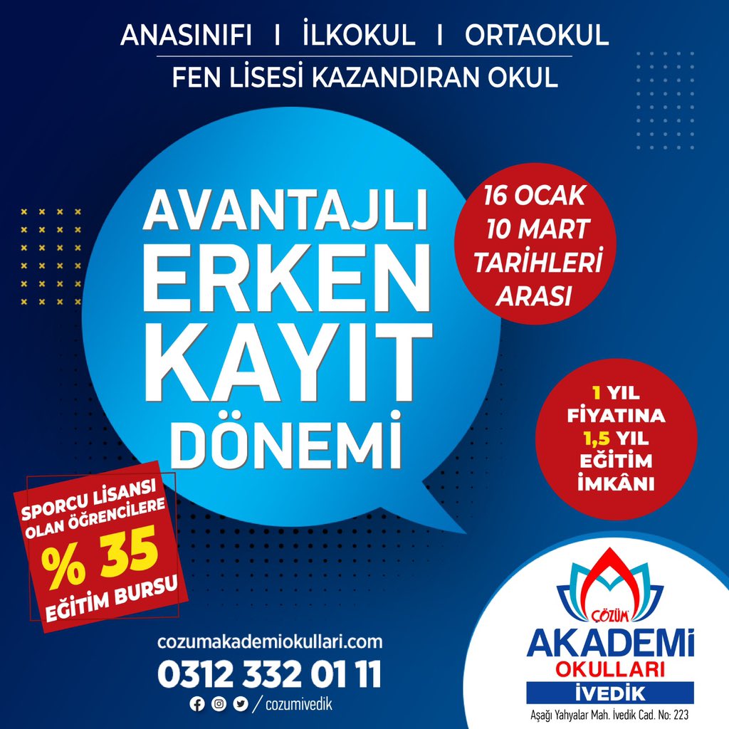 Avantajlı Erken Kayıt Dönemimiz Başladı 📣📣