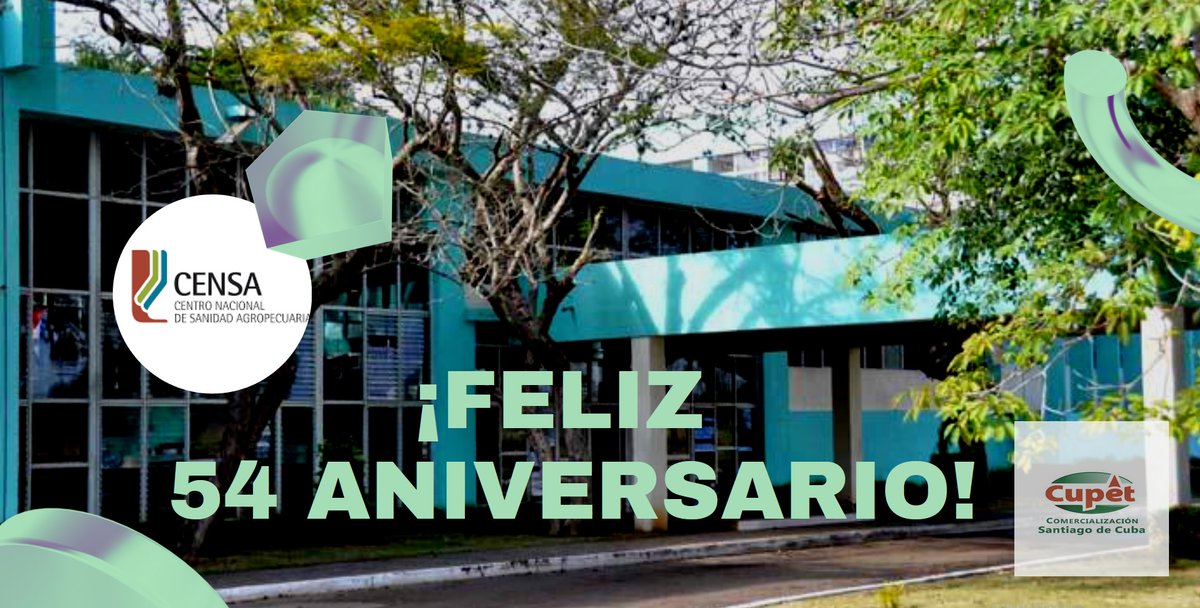 Muchas Felicitaciones al @censacuba en su 54 aniversario. Por contar con un personal altamente calificado y comprometido en la innovación tecnológica, formación académica, desarrollo de productos y servicios científico técnicos especializados.
#santiagofelicita 
#JuntarYVencer